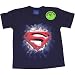 Search : Superman Returns Glow in the Dark Logo Crystal Navy Blue Boys T-Shirt