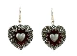 Surgical Steel Dangle Earrings Blood Red Gothic Heart