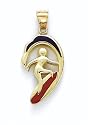 14K Enamel Surfer Pendant - GH16987