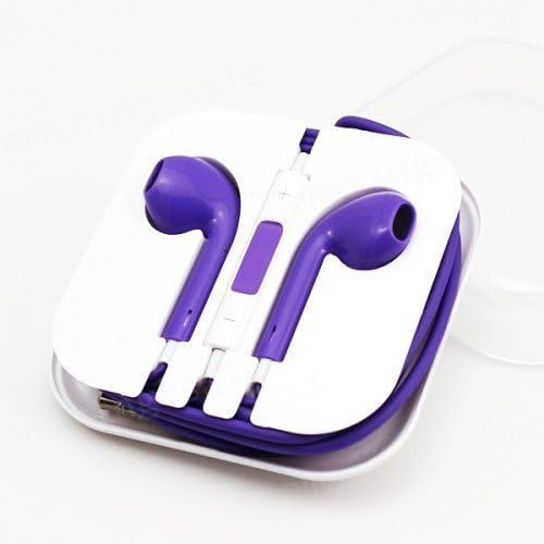 Zenotech Earpods High quality sound New Design Stereo Earphones Earbuds with Microphone for iPhone 6, 6 plus, 5,5s,5c iPads, iPods nano competible XW73(Purple)