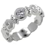 Round Cuts Band - Sterling Silver Cz Right Hand Ring