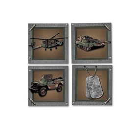 Camouflage Military Tank Tags Jeep Wall Art Stickers