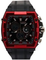 Ohsen Black Strap With Tonneau Dial Chronograph Multifunction Watches