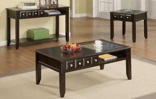 Cheap Wooden End Table with Shelves in Espresso Finish #PD F61213