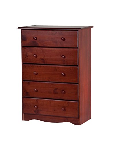 100% Solid Wood 5-Drawer Chest by Palace Imports, Mahogany Color, 32