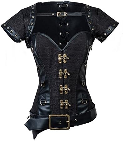 Steampunk Women's Steel Boned Latex Waist Trainer (Vest) Corset Tummy Tuck Body Shaper