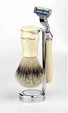 Edwin Jagger Imitation Ivory Chatsworth 3 Piece Shaving Set