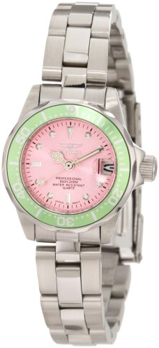 Invicta Women's 11442 Pro Diver Mini Pink Dial Stainless Steel Watch