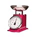 Premier Housewares 3 kg Retro Style Kitchen Scale with Stainless Steel Bowl, Hot Pink