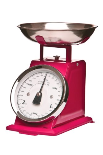 Premier Housewares K&uuml;chenwaage im Retrolook mit Edelstahlschale, knallpink Preisvergleich