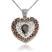 Sterling Silver Garnet Heart-Shaped Pendant, 18"