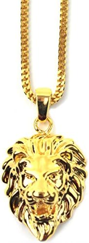 The Gold Gods Lion Pendant Chain 18K Plated Gold Necklace