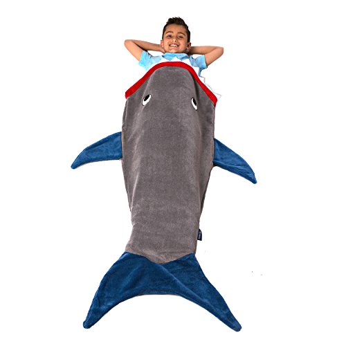 Shark Blanket, Gray & Deep Blue
