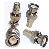 4 x Phono F to BNC M RCA socket to BNC Plug adaptor converters. Turn a phono plug into BNC Male connector instantly HDinterconnects brand.