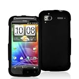Black Rubberized Snap-On Hard Skin Case Cover for HTC Sensation 4G / Pyrami ....