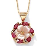 Mother-Of-Pearl 10k Flower Pendant