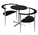 Read Premier Housewares Love Dining Table and Chair Set, Round Shaped with Black Tempered Glass Top and Chrome Legs, 75 x 80 x 94 cm, 3-Piece Details Premier Housewares Love Dining Table and Chair Set, Round Shaped with Black Tempered Glass Top and Chrome Legs, 75 x 80 x 94 cm, 3-Piece