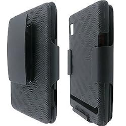 Superior Rubberized Hard Shell Case w/ Holster for Motorola DROID 2 A955