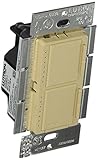 Lutron MA-L3L3-DS Maestro 300 Watt (top)/300 Watt (bottom) Single Pole Dual Dimmer, Desert Stone by 