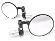 Motorcycle Bar End Mirrors Round 3 convex Mirror KAWASAKI, SUZUKI, HONDA, YAMAHA, DUCATI, KTM, SPORT BIKES, SCOOTERS, ATV, Black
