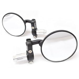Motorcycle-Bar-End-Mirrors-Round-3-convex-Mirror-KAWASAKI-SUZUKI-HONDA-YAMAHA-DUCATI-KTM-SPORT-BIKES-SCOOTERS-ATV-Black