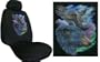 Car Truck SUV Bear Eagle Wolf Seat Covers 2 Black Universal Low Back with Head Rest Covers Vehicle Bucket Seatcovers
