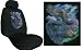Car Truck SUV Bear Eagle Wolf Seat Covers 2 Black Universal Low Back with Head Rest Covers Vehicle Bucket Seatcovers