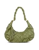 Fontanelli Olive Green Quilted Nappa Leather East/West Hobo Bag