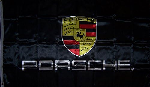 3X5 Ft Blk Porsche Banner Flag 911 912 914 Sign