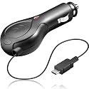 KFZ-Ladekabel 12V / 24V mit Aufrollmechanismus für Samsung Smartphone mit micro USB Anschluss schwarz