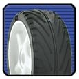 1/8 Mounted Radial Tire & Star Wheel, White