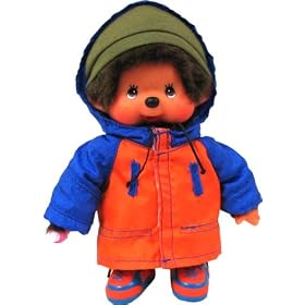 Monchhichi Boy in Blue and Orange Overcoat (Boutique Winter) Plush Doll