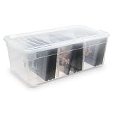 Iris Multi Media Box with Dividers (Clear) (6.68' H x 9.37' W x 17.8' D)