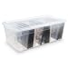 Electronics : Iris Multi Media Box with Dividers (Clear) (6.68" H x 9.37" W x 17.8" D)