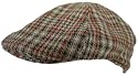 Plaid Wool Ivy Scally Cap Fleece Lined Newsboy Hat Golf Punk Flat Driver BROWN / RUST / TAN / WHITE