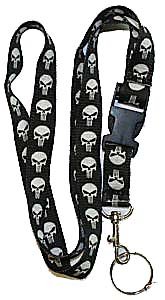 Marvel Comics The Punisher Skull 16 inch Lanyard Badge ID Holder BLK/WHT