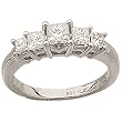 Platinum Princess Cut Diamonds Anniversary Ring