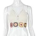 Doinshop Women Top Cami Tank Crochet Bralette Knit Beach Lace Bra (white)