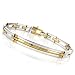 Jewelry : 14K 8' 2T 2 W/G Rows ID Hollow Bracelet