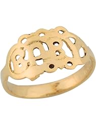 14k Yellow Gold Large Baby Birthday Celebration Baby Ring