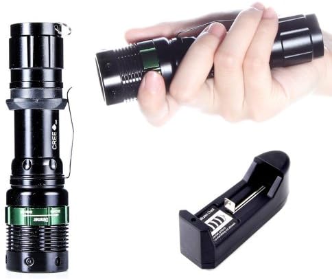 2X 1800 Lumen Zoomable CREE XM-L T6 LED Flashlight Torch Zoom Lamp Light+Charger
