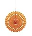 Unique 64266 Orange Tissue Paper Fan Decoration, 16