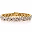 18K Gold Over Sterling Silver Diamond Accent S Tennis Bracelet