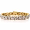 18K Gold Over Sterling Silver Diamond Accent S Tennis Bracelet