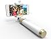 PerfectDay U-Shape Self-portrait Monopod Extendable Selfie Stick with Built-in Remote, White-Gold