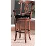 Classic Style Brown Finish Wood Swivel Arm Bar Stool Counter Chair