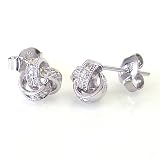 14KWG Diamond LOVE KNOT Earrings