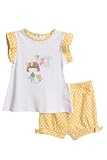 NWT Absorba Toddler Girls 2 pc yellow top and shorts set