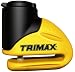 All Products : Trimax T645S Hardened Metal Disc Lock - Yellow 5.5mm Pin (Short Throat) with Pouch & Reminder Cable