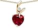 1.95 cts 925 Sterling Silver 14K Yellow Gold Plated Created Heart Shaped Ruby Pendant
